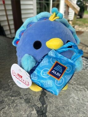 ALDI Plush Blue Peacock Squishmallow-Inspired Stuffed Toy